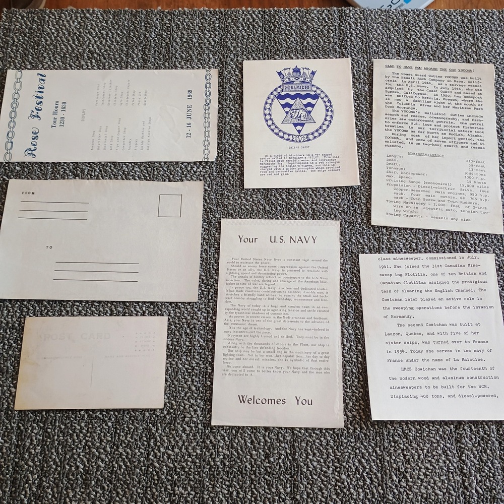 Vintage US Navy Coast Guard Canadian Navy Ship Pamphlets Postcards Ephemera Lot - Picture 7 of 8